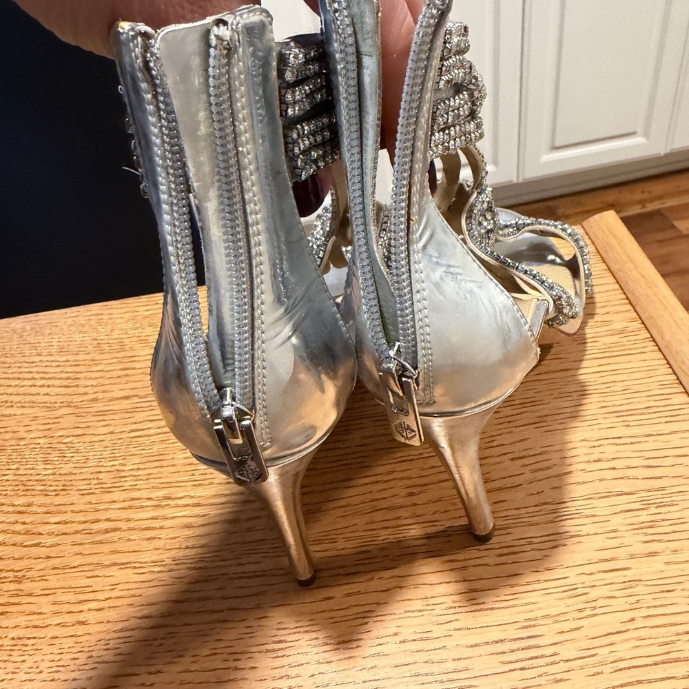 Antonio Melani Silver rhinestone formal Strappy Heels - Picture 3 of 11